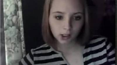 Young girl play on webcam