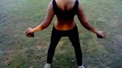 Sexy desi indian girl excercise - boob show - full video