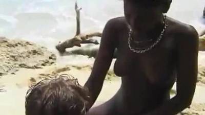 Beach sex with sandy black babe